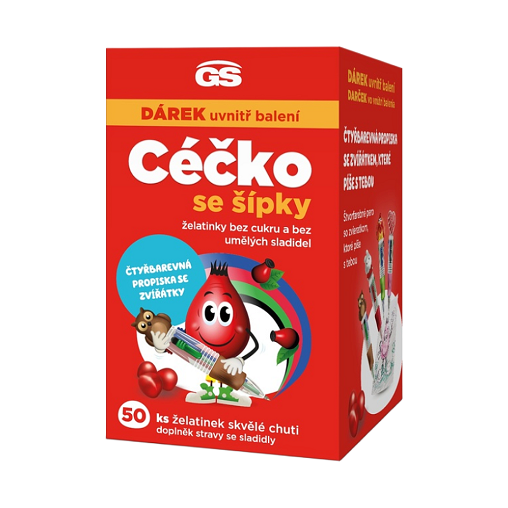 GS Céčko se šípky želatinky bez cukru 50ks+dárek