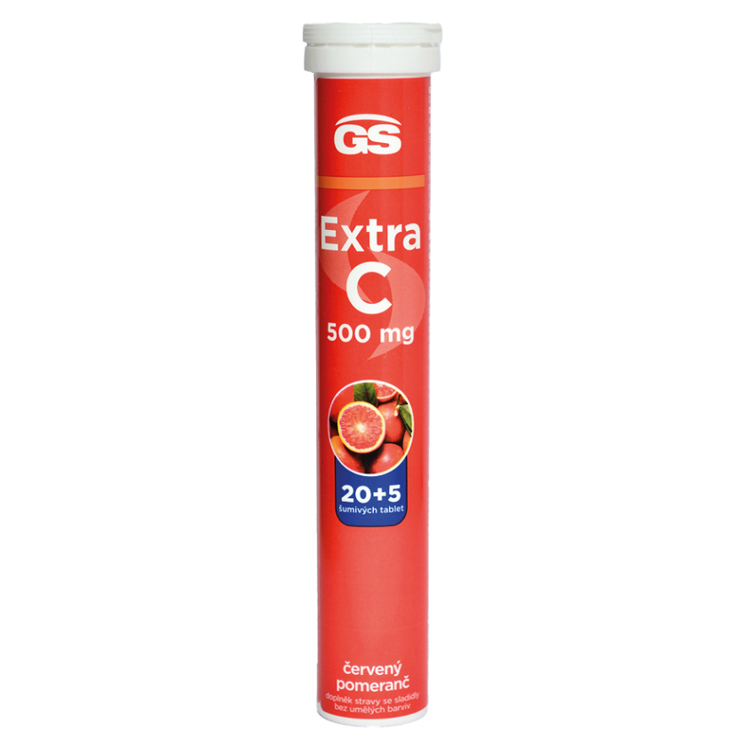 Levně GS Extra C 500 mg červený pomeranč 20 + 5 šumivých tablet