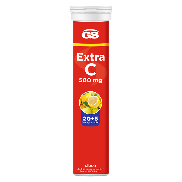 E-shop GS Extra C 500 mg citron 20 + 5 šumivých tablet