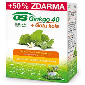 GS Ginkgo 40 + Gotu kola 40 + 20 tablet ZDARMA