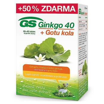 GS Ginkgo 40 + Gotu kola 80 + 40 tablet ZDARMA