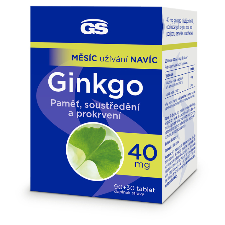 Levně GS Ginkgo 40 mg 90 + 30 tablet