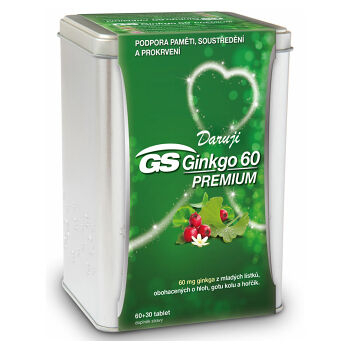GS Ginkgo 60 Premium  v plechové dóze 60+30 tablet