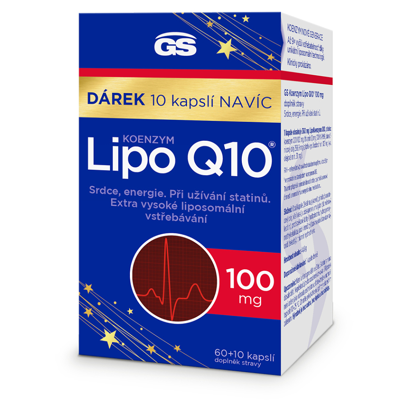 GS Koenzym lipo Q10 100 mg 60 + 10 kapslí NAVÍC