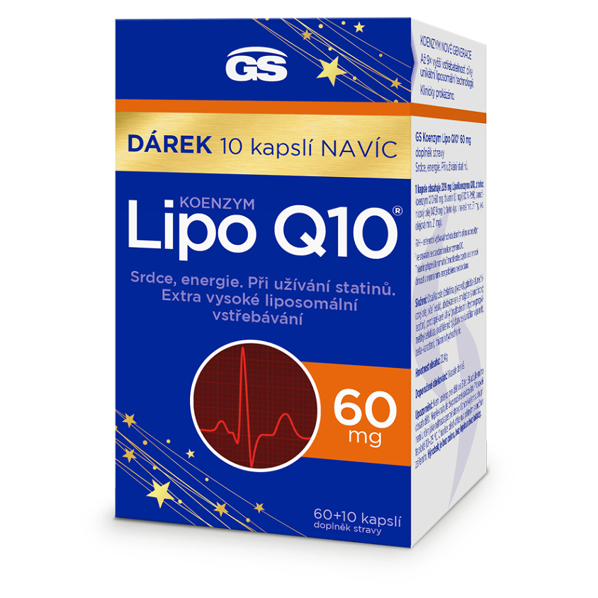 GS Koenzym lipo Q10 60 mg 60 + 10 kapslí NAVÍC