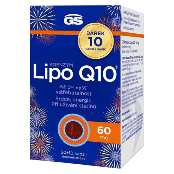 GS Koenzym lipo Q10 60 mg 60 + 10 kapslí NAVÍC (Koenzym Q10) - Vícesložkové