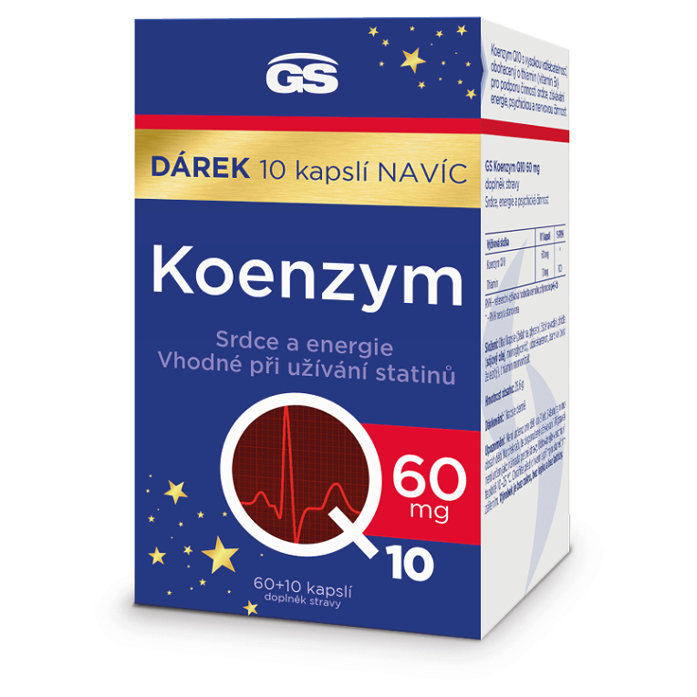 Levně GS Koenzym Q10 60 mg 60 + 10 kapslí NAVÍC