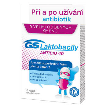 GS Laktobacily Antibio40 10 kapslí, poškozený obal