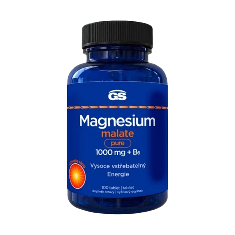 GS Magnesium malate pure 1000 mg + B6 100 + 10 tablet + NAVÍC