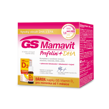GS Mamavit Prefolin + DHA 30 tablet + 30 kapslí + DÁREK vitamin D3