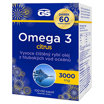 GS Omega 3 citrus 100+60 kapslí NAVÍC (Omega 3 a rybí olej) - Přírodní, Vícesložkové