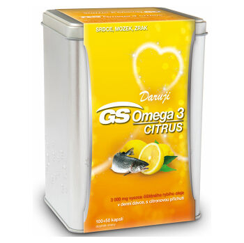 GS Omega 3 Citrus  v plechové dóze 100+50 kapslí