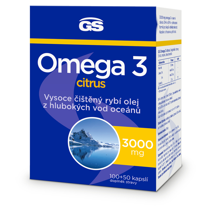 Levně GS Omega 3 citrus 3000 mg 100 + 50 kapslí