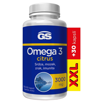 GS Omega 3 citrus XXL 150 + 30 kapslí (Omega 3 a rybí olej) - Přírodní, Vícesložkové
