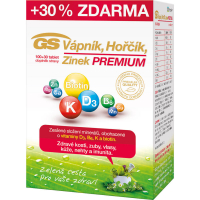 GS Vápník Hořčík Zinek PREMIUM s vitaminem D 100+30 tablet