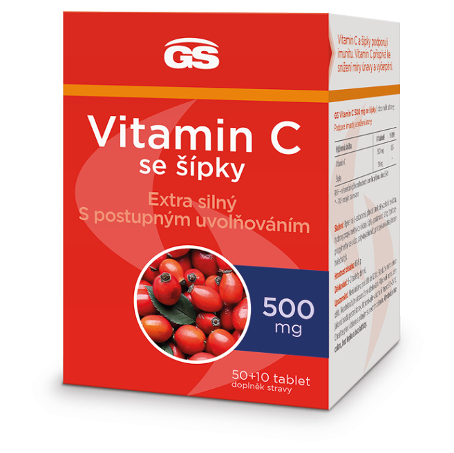 Levně GS Vitamin C 500 mg se šípky 50 + 10 tablet