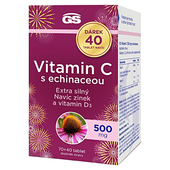 GS Vitamin C 500 s echinaceou 70+40 tablet NAVÍC (Vitamíny na imunitu) - Vícesložkové