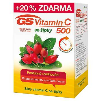 GS Vitamin C 500 se šípky 100+20 tablet ZDARMA