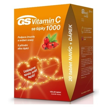 GS Vitamin C 1000 se šípky 100+20 tablet EDICE 2020