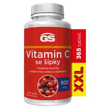 GS Vitamin C500 se šípky XXL 365 tablet (Vitamín C) - Vícesložkové, Postupné uvolňování