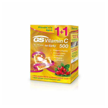 GS Vitamin C500 se šípky 70+70 tablet dárek