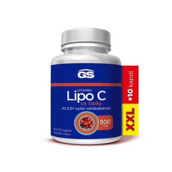 GS Vitamin Lipo C 500 mg se šípky XXL 100 + 10 kapslí (Vitamín C) - Lipozomální, Postupné uvolňování