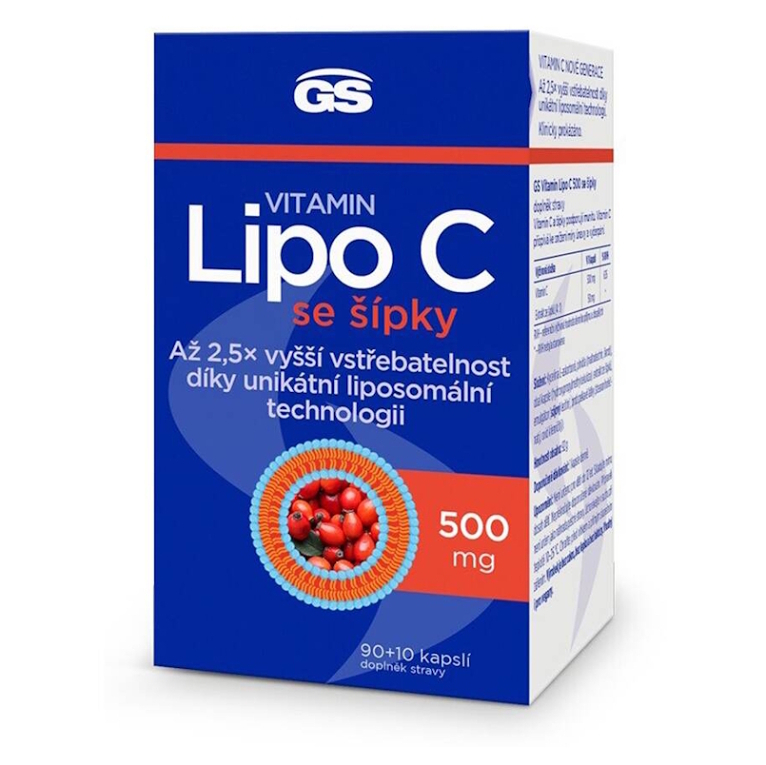 GS Vitamin Lipo C 500 mg se šípky 90+10 kapslí