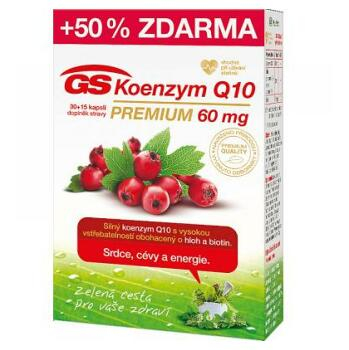 GS Koenzym Q10 60 mg Premium 30+15 kapslí