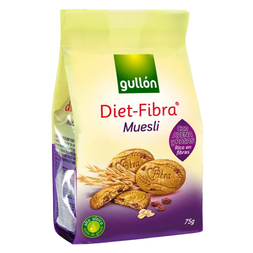 Levně GULLÓN Fibra sušenky s ovesnými vločkami a rozinkami 75 g