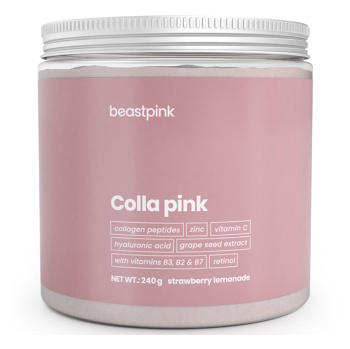 GYMBEAM BeastPink Colla pink jahodová limonáda 240 gramů (Vitamíny na pleť) - Vícesložkové