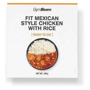 GYMBEAM Fit kuřecí s rýží na mexický způsob ready to eat 420 g (Masové směsi) - 100% masové, Do 65 % bílkovin