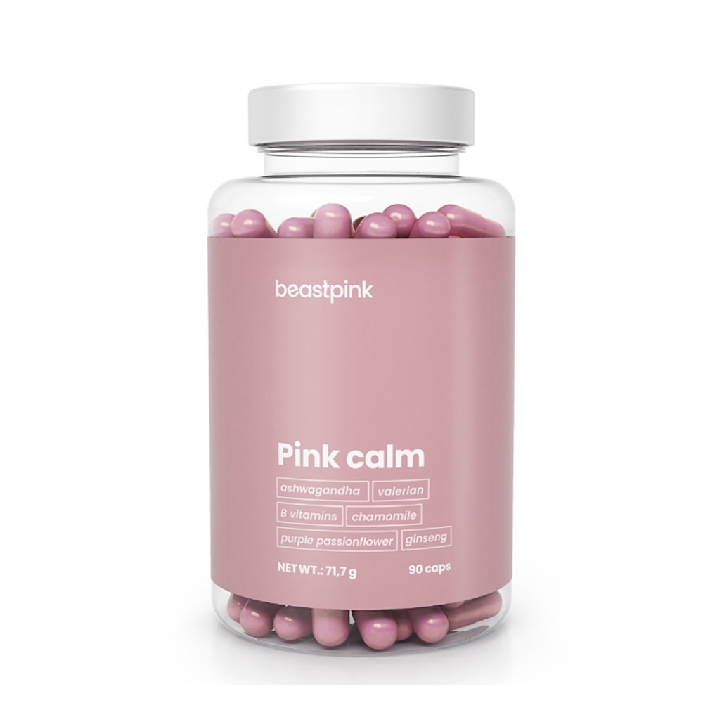 BeastPink Pink Calm kapsle z bylin 67.2 g