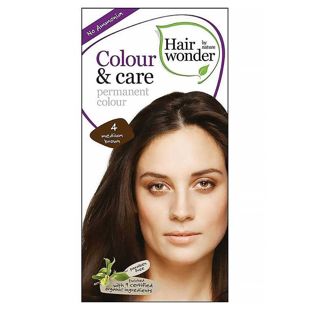 E-shop HAIRWONDER Dlouhotrvající barva na vlasy 4 Středně hnědá BIO 100 ml