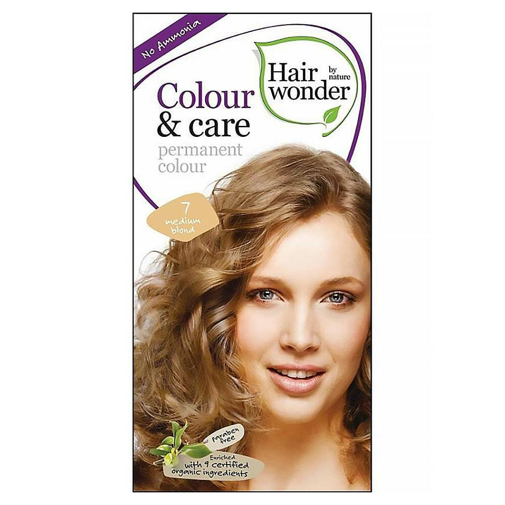 HAIRWONDER Dlouhotrvající barva na vlasy 7 Středně blond BIO 100 ml