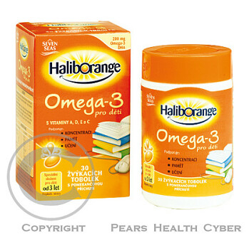 HALIBORANGE Omega-3 Pro děti 30 tobolek s pomerančovou příchutí