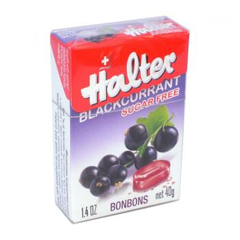 HALTER bonbóny Blackcurrant 40g (černý rybíz)