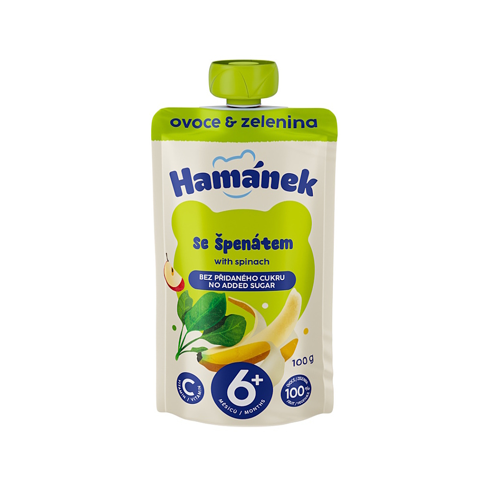 Hamánek Ovocná kapsička jablko, banán a špenát