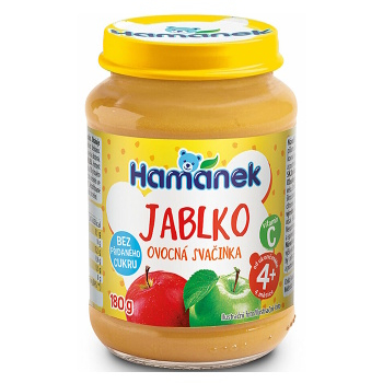 HAMÁNEK Jablko neslazená 4m+ 180 g (Ovocné přesnídávky)