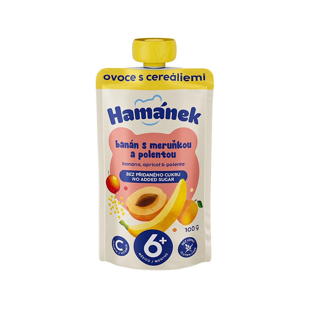 HAMÁNEK Jablko s banánem, meruňkou a polentou 6m+ 100 g