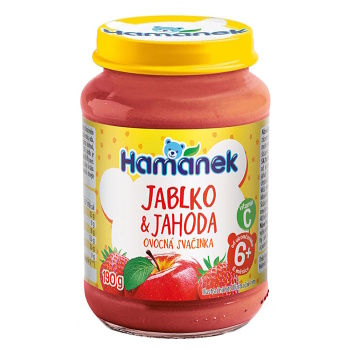 HAMÁNEK Jahoda s jablky 6m+ 190 g (Ovocné přesnídávky)