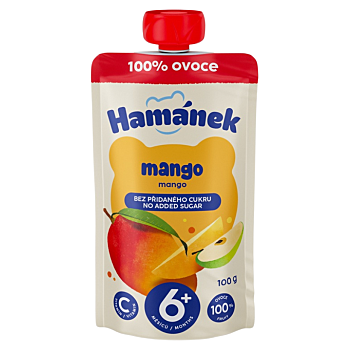 HAMÁNEK Mango a jablko 6m+ 100 g (Svačinové kapsičky)