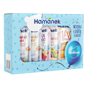 HAMÁNEK Multipack 4x ovocná kapsička 100 g + piškoty 120 g (Svačinové kapsičky)