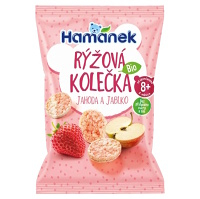 HAMÁNEK Rýžová kolečka jahoda a jablko BIO 35 g