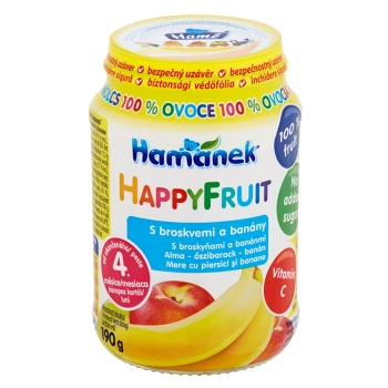 HAMÁNEK Happy Fruit S broskvemi a banány 190 g