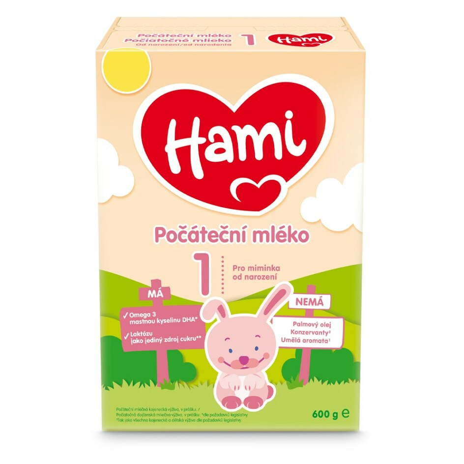 Fotografie HAMI 1 Počáteční kojenecké mléko od narození do 6 měsíců 600 g Hami