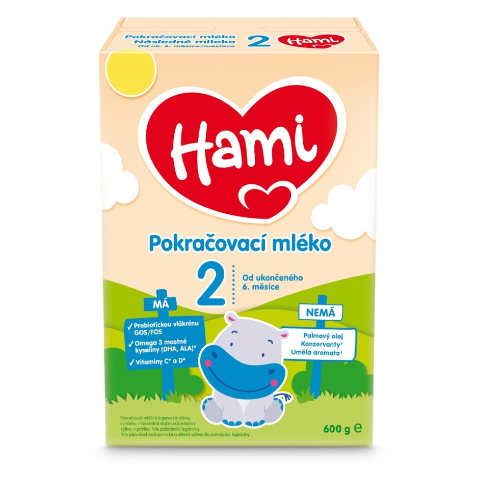 E-shop HAMI 2 Pokračovací kojenecké mléko od 6 do 12 měsíců 600 g