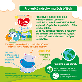 HAMI 2 Pokračovací kojenecké mléko od 6 do 12 měsíců 600 g