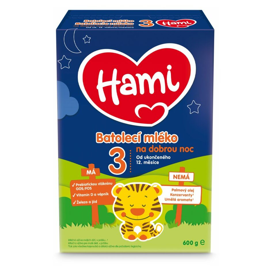 Fotografie HAMI 3 Batolecí mléko na dobrou noc od ukončeného 12.měsíce 600 g Hami