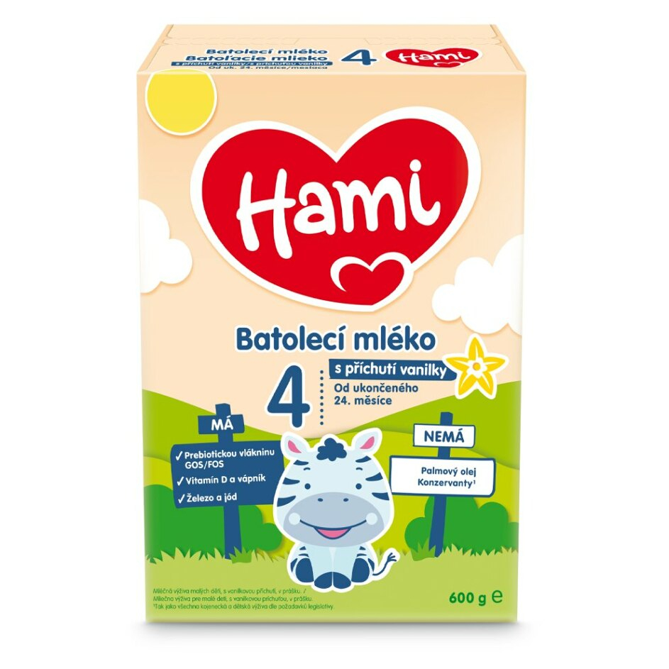 E-shop HAMI 4 Batolecí mléko s příchutí vanilky od ukončeného 24.měsíce 600 g