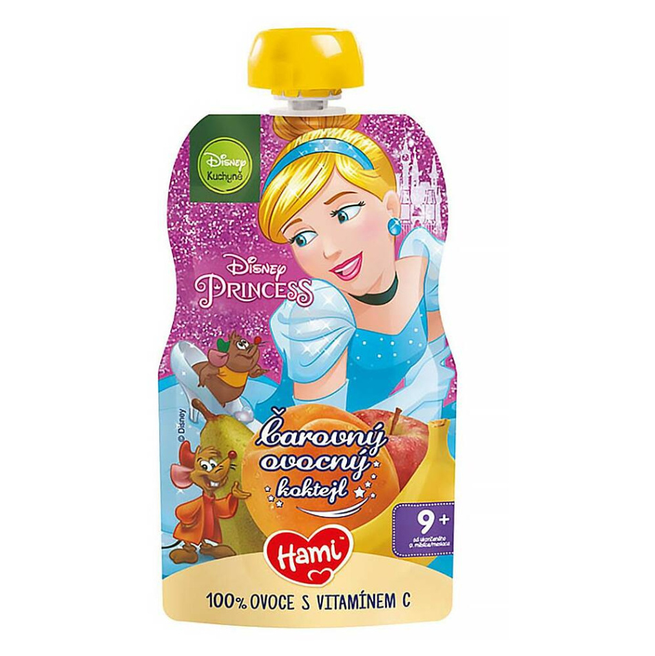 Levně HAMI Disney Princess kapsička ovocný koktejl 9m+ 110 g x 6 kusů